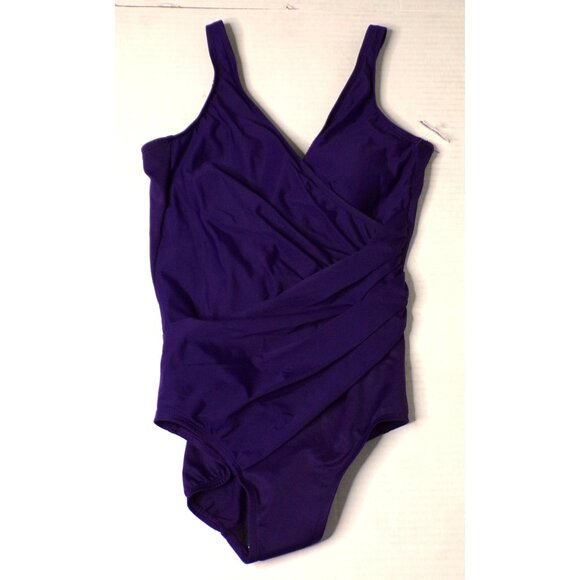🆕 MIRACLESUIT Oceanus Slimming One Piece Swimsuit 12 Purple - Picture 8 of 11